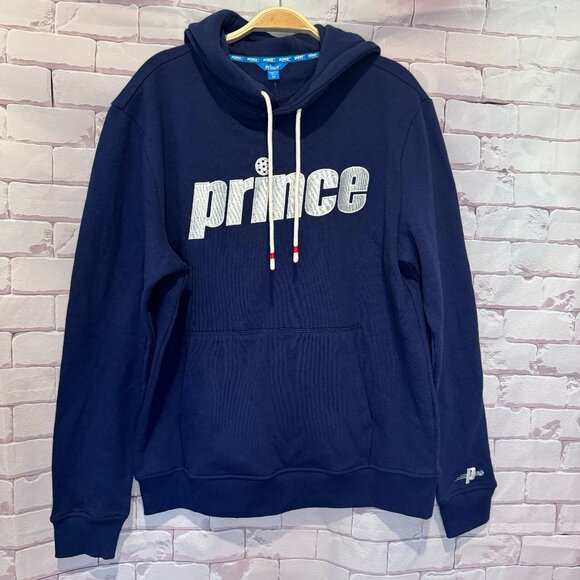 Prince Men's Embroidered Pickleball Navy Hooded Sweatshirt Medium NWT - Picture 1 of 6